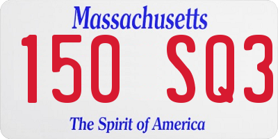 MA license plate 150SQ3