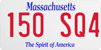 MA license plate 150SQ4
