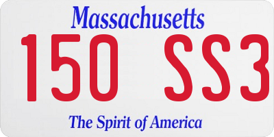 MA license plate 150SS3