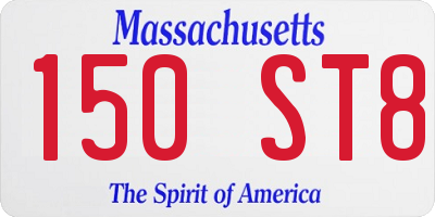 MA license plate 150ST8