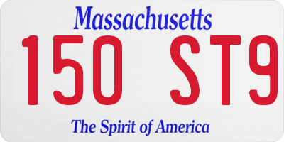 MA license plate 150ST9