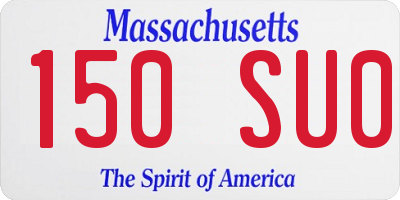 MA license plate 150SU0
