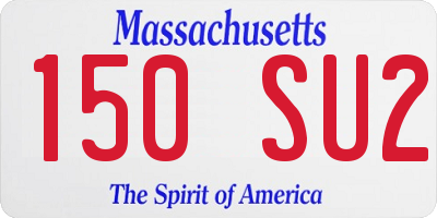 MA license plate 150SU2