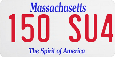 MA license plate 150SU4
