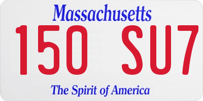 MA license plate 150SU7