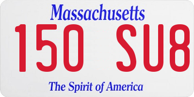MA license plate 150SU8