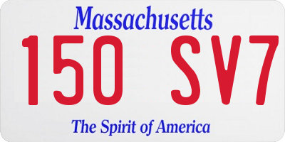 MA license plate 150SV7