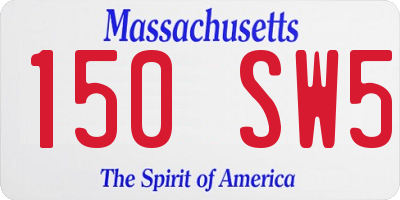 MA license plate 150SW5