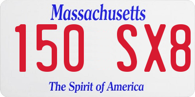 MA license plate 150SX8