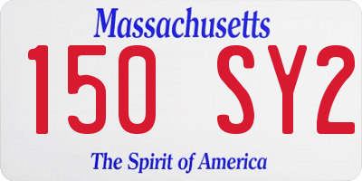MA license plate 150SY2
