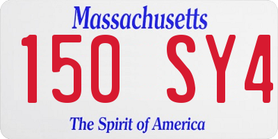 MA license plate 150SY4