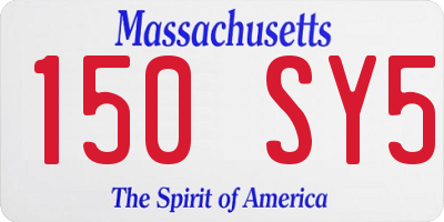 MA license plate 150SY5