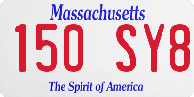 MA license plate 150SY8