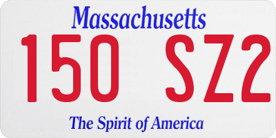 MA license plate 150SZ2