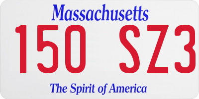 MA license plate 150SZ3