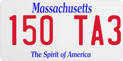 MA license plate 150TA3