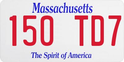 MA license plate 150TD7