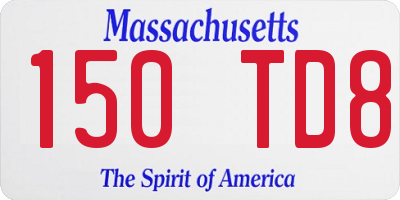 MA license plate 150TD8