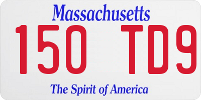 MA license plate 150TD9