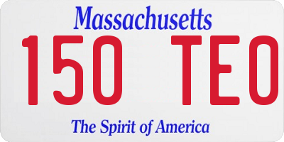 MA license plate 150TE0