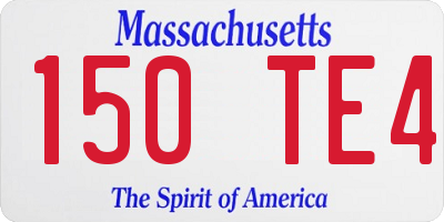 MA license plate 150TE4