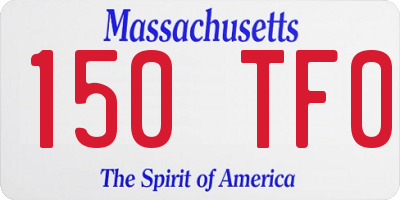 MA license plate 150TF0