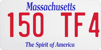 MA license plate 150TF4