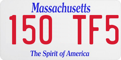MA license plate 150TF5