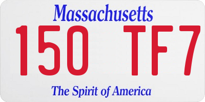MA license plate 150TF7