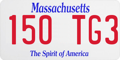 MA license plate 150TG3