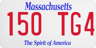 MA license plate 150TG4