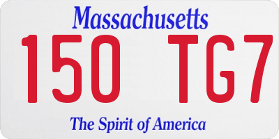 MA license plate 150TG7