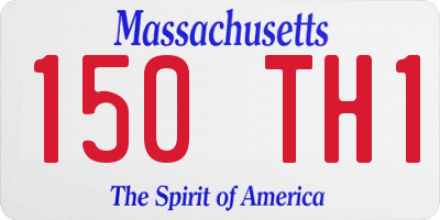 MA license plate 150TH1