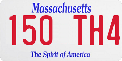 MA license plate 150TH4