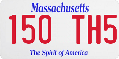 MA license plate 150TH5