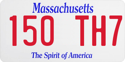 MA license plate 150TH7