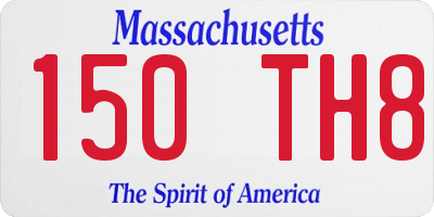MA license plate 150TH8