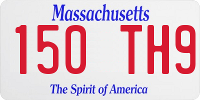 MA license plate 150TH9