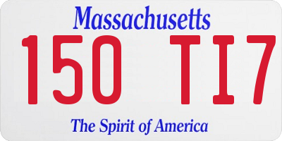 MA license plate 150TI7