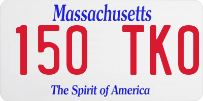 MA license plate 150TK0