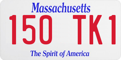 MA license plate 150TK1