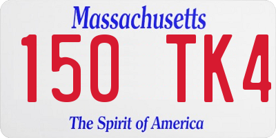 MA license plate 150TK4