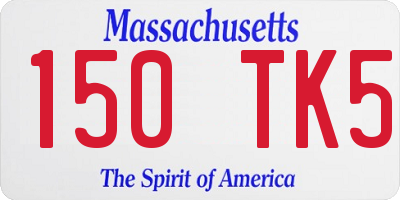 MA license plate 150TK5