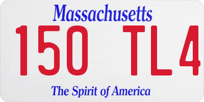 MA license plate 150TL4