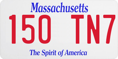 MA license plate 150TN7
