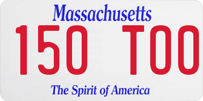 MA license plate 150TO0