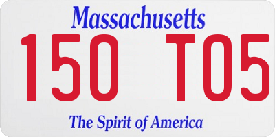 MA license plate 150TO5