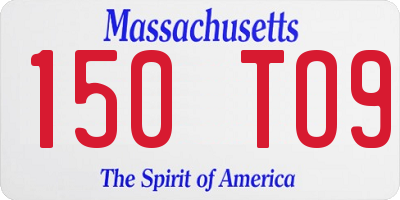 MA license plate 150TO9
