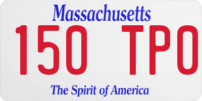 MA license plate 150TP0
