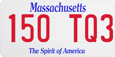 MA license plate 150TQ3